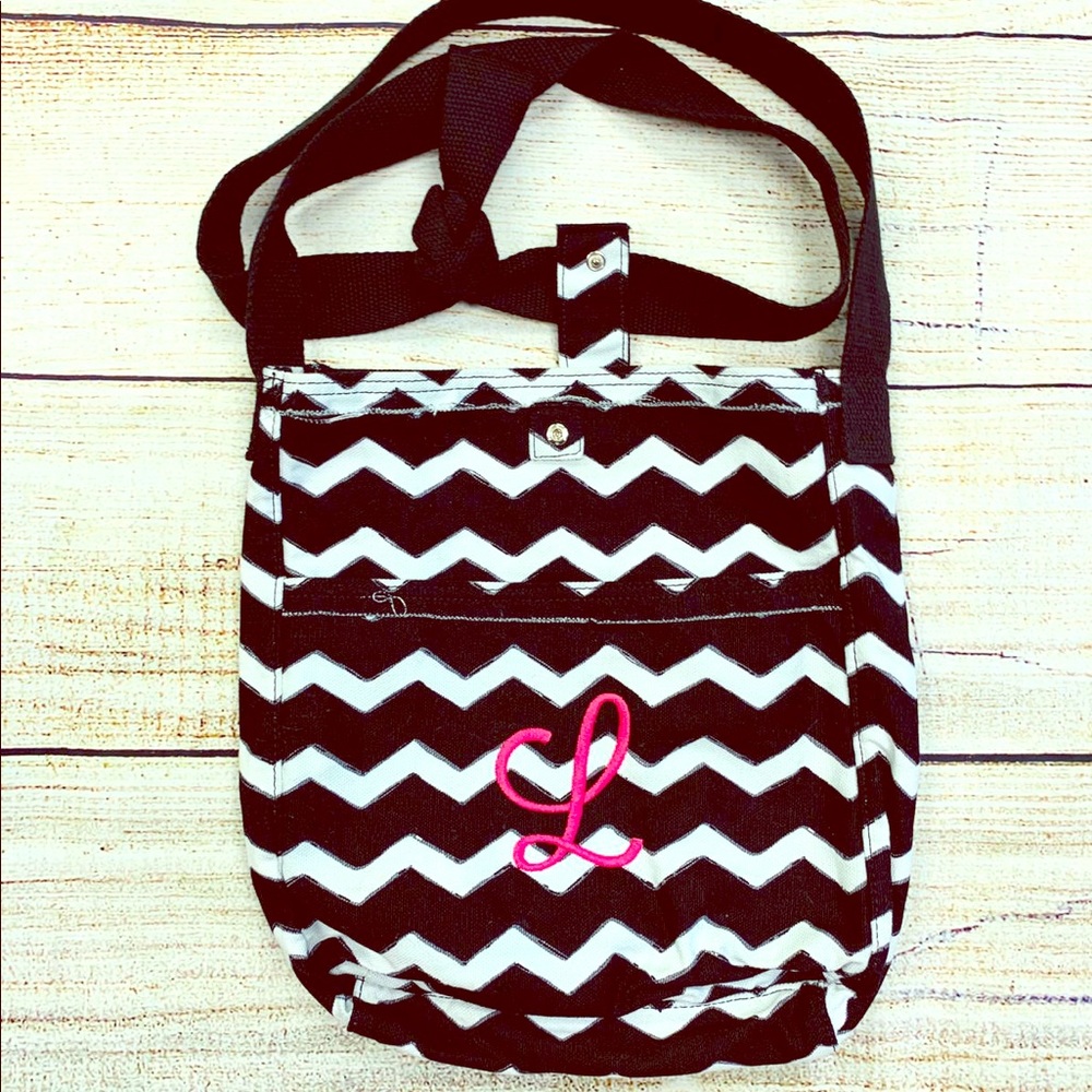 Monogram crossbody bag chevron